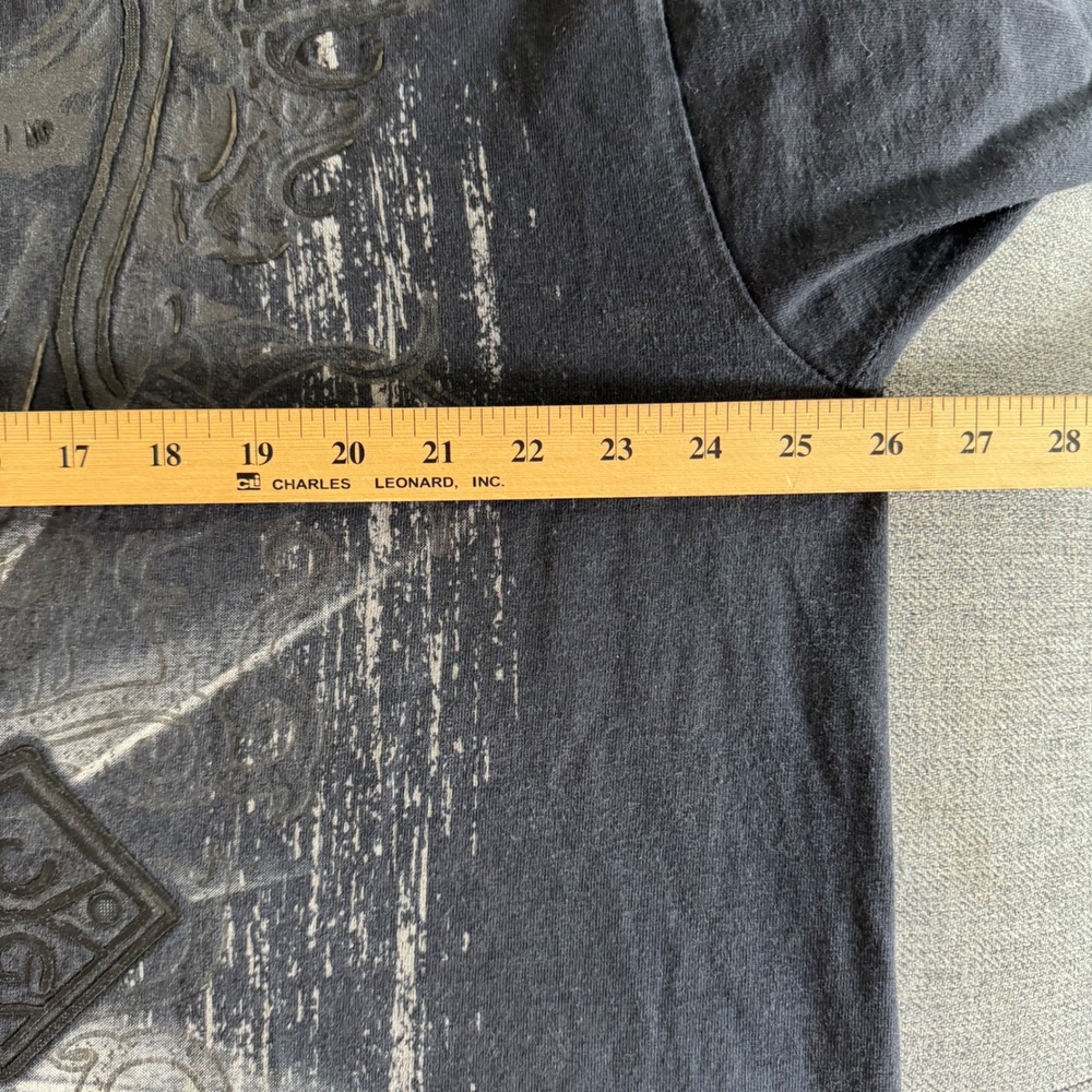 XVR Unlimited Mens Graphic T-Shirt Black Skull Cross Gothic Embroidered XL 2XL - Picture 7 of 8